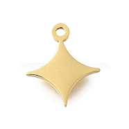 304 Stainless Steel Charms, Laser Cut, Golden, Star, 11x9.5x1mm, Hole: 1mm(STAS-U027-10G-03)