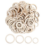 150Pcs 4 Style Unfinished Wood Linking Rings, Round Ring, Old Lace, 3~6x0.25cm, Inner Diameter: 2.2~4.7cm(WOOD-CA0001-76)
