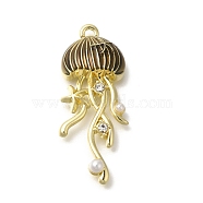 Alloy Pendants, Jellyfish Charms, Camel, 35x15x6mm, Hole: 1.6mm(FIND-Z067-07LG-02)