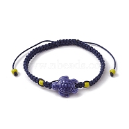 Porcelain Tortoise Braided Bead Bracelets, Nylon Adjustable Bracelet, Dark Slate Blue, Inner Diameter: 2~2-7/8 inch(5~7.3cm)(BJEW-JB10058-01)