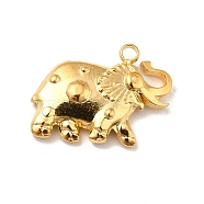 Ion Plating(IP) 304 Stainless Steel Pendants, Elephant Charms, Real 18K Gold Plated, 12x16x3mm, Hole: 1.5mm(STAS-P312-02G)