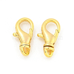 Brass Lobster Claw Clasps, Real 18K Gold Plated, 12x5.5x5mm, Hole: 1mm(KK-K382-03A-G)