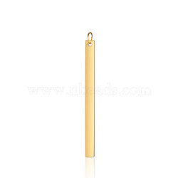201 Stainless Steel Pendants, with Jump Ring, Manual Polishing, Stamping Blank Tag, Rectangle, Golden, 49.5x4x1.5mm, Hole: 3.5mm(A-STAS-S105-T594-2)