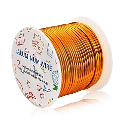 Round Aluminum Wire, for Jewelry Making, Goldenrod, 12 Gauge, 2mm, about 30m/roll(AW-YW0001-2mm-06B)