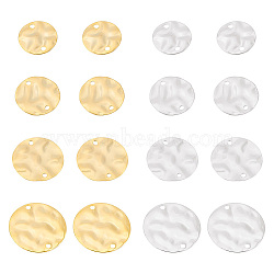 48Pcs 8 Styles Brass Connector Charms, Flat Round, Twist Round Links, Mixed Color, 12~18x1mm, Hole: 1.4mm, 6pcs/style(KK-BC0012-88)