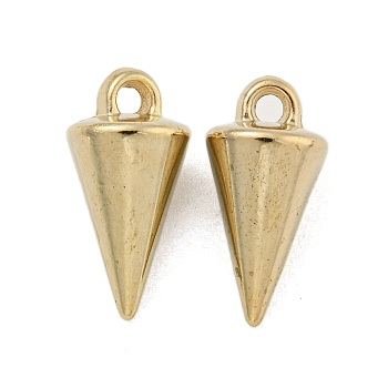 CCB Plastic Pendants, Cone Charms, Golden, 18.5x9mm, Hole: 2mm