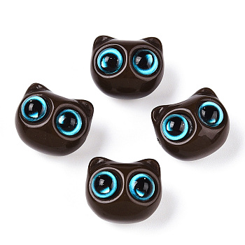 Opaque Acrylic Beads, Cat Shape, Coconut Brown, 15x17x13.5mm, Hole: 1.8mm