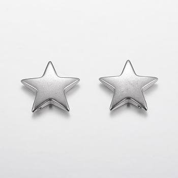 201 Stainless Steel Stamping Blank Tag Pendants, Christmas Star, Size: about 13.5mm in diameter, 2.5mm thick, hole: 1mm