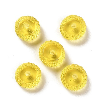 Transparent Resin Beads, Textured Rondelle, Gold, 12x7mm, Hole: 2.5mm
