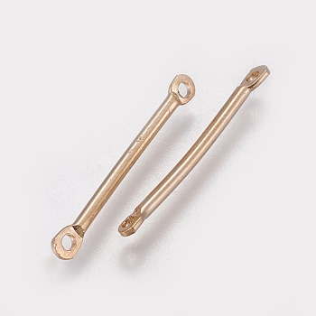 Brass Bar Links, Golden, 25x1mm, Hole: 1mm