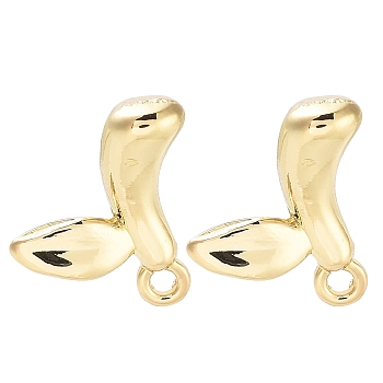 Alloy Stud Earring Finding Accessories, Leaf, Golden, 12.5x10mm, Hole: 1.2mm, Pin: 0.7x13mm