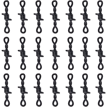 40Pcs Alloy Connector Charms, Knot Links, Electrophoresis Black, 34x10.5x4.5mm, Hole: 2.5x4mm