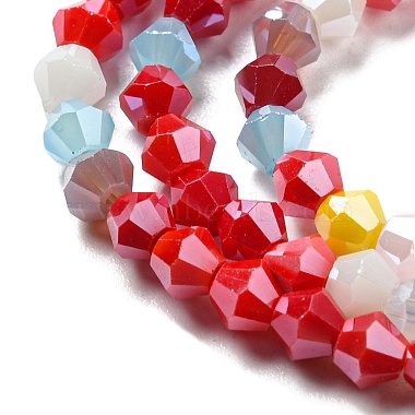 Brins de perles de verre galvanisées de couleur unie opaque(GLAA-F029-P4mm-C16)-3