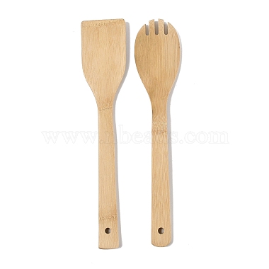 2Pcs Bamboo Spoons & Forks(AJEW-XCP0002-91)-2