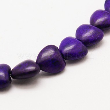 12mm Indigo Heart Synthetic Turquoise Beads