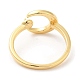 Moon Brass with Shell Open Cuff Ring Component(KK-E055-03G-04)-3