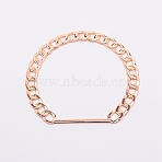 Zinc Alloy Chain Bag Handles, for Bag Handles Replacement Accessories, Light Gold, 99.5x109x2.5mm, Inner Diameter: 85.5x83.5mm(PALLOY-WH0071-48LG)