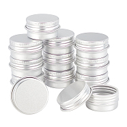 Round Aluminium Tin Cans, Aluminium Jar, Storage Containers for Cosmetic, Candles, Candies, with Screw Top Lid, Platinum, 2.85x1.6cm, Inner Diameter: 22mm, Capacity: 5ml.(CON-WH0079-14)