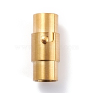 Ion Plating(IP) 304 Stainless Steel Locking Tube Magnetic Clasps, Column, Real 18k Gold Plated, 18.5x9x8mm, Hole: 6mm(STAS-G239-04G)