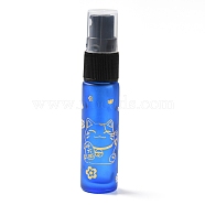 Glass Spray Bottles, Fine Mist Atomizer, with Plastic Dust Cap & Refillable Bottle, with Fortune Cat Pattern & Chinese Character, Royal Blue, 2x9.6cm, Hole: 9.5mm, Capacity: 10ml(0.34fl. oz)(MRMJ-M002-03A-08)