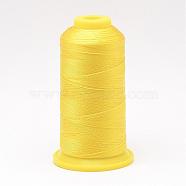 Nylon Sewing Thread, Yellow, 0.8mm, about 250mm/roll(NWIR-N006-01I1-0.8mm)