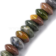 Natural Indian Agate Beads Strands, Saucer Beads, Rondelle, 12x5.5~6.5mm, Hole: 1.2mm, about 33pcs/strand, 7.80~8.82 inch(19.8~22.4cm)(G-F743-05E)