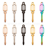 Biyun 10Pcs 5 Colors 304 Stainless Steel Pendants, Screwdriver, Mixed Color, 33x7x1mm, Hole: 1.8mm, 2pcs/color(FIND-BY0001-02)