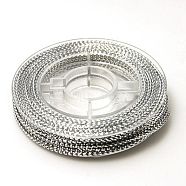 Braided Non-Elastic Beading Thread, Metallic Thread, Embroidery Thread, Silver, 0.6mm, about 10.93 yards(10m)/roll(X-EW-N001-01)