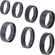 DICOSMETIC 14Pcs 7 Size 201 Stainless Steel Plain Band Ring for Men Women, Electrophoresis Black, Inner Diameter: US Size 5 3/4~13(16.3~22.2mm), 2Pcs/size(RJEW-DC0001-06A)