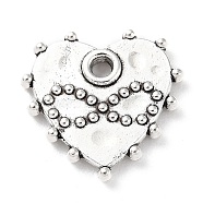 Tibetan Style Alloy Pendants, Heart, Antique Silver, 18x18.5x2.5mm, Hole: 2mm, about 243pcs/500g(PALLOY-P293-023AS)