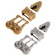 Elite 2 Sets 2 Colors Belt Alloy Buckle Sets, include Roller Buckle, Rectangle Silder Charm, Triangle Zipper Stopper, Mixed Color, 26.5x19x6.5mm. 1 set/color(FIND-PH0018-51)