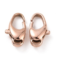 Ion Plating(IP) 304 Stainless Steel Lobster Claw Clasps, Rose Gold, 15x8x4.5mm, Hole: 1mm.(STAS-F109-01RG)