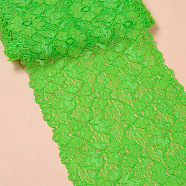 Stretch Elastic Lace Trim, Floral Pattern Lace Ribbon, for Sewing, Dress Decoration and Gift Wrapping, Lime, 16cm(X-OCOR-TAC0006-02K)