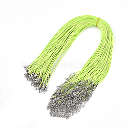 Waxed Cord Necklace Making, with Zinc Alloy Lobster Clasps, Platinum, Green Yellow, 17.8 inch~18 inch(45.5~46cm), 2mm(X-NCOR-T001-38)