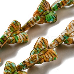 Spray Painted Synthetic Turquoise Beads Strands, Butterfly, Lime Green, 13x15x4mm, Hole: 1.2mm, about 36pcs/strand, 15.35''(39cm)(G-E617-A03-02)