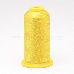 Nylon Sewing Thread, Yellow, 0.8mm, about 250mm/roll(NWIR-N006-01I1-0.8mm)