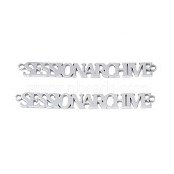 Non-Tarnish 304 Stainless Steel Connector Charms, Word Session Archive, Stainless Steel Color, 5.5x48x1mm, Hole: 1.4mm(STAS-N095-134)