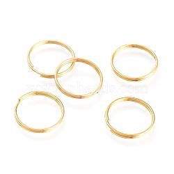 Ion Plating(IP) 304 Stainless Steel Split Rings, Double Loops Jump Rings, Golden, 1.8x15x1.2mm(STAS-M236-01)