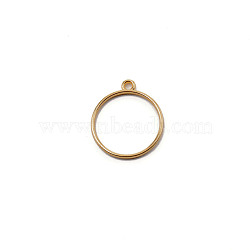 Zinc Alloy Open Back Bezel Pendants, For DIY UV Resin, Epoxy Resin, Pressed Flower Jewelry, Cadmium Free & Lead Free, Flat Round, Golden, 32x28x3mm, Hole: 2.7mm, Inner Diameter: 24.5mm(FIND-WH0094-48G)