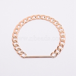 Zinc Alloy Chain Bag Handles, for Bag Handles Replacement Accessories, Light Gold, 99.5x109x2.5mm, Inner Diameter: 85.5x83.5mm(PALLOY-WH0071-48LG)