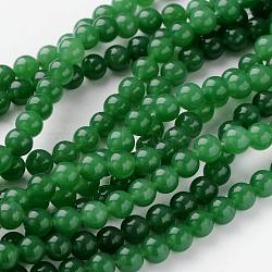 Natural Dyed Jade Beads Strands, Green Aventurine, Round, about 8mm in diameter, hole: 1mm, about 49pcs/strand, 16 inch(JBR10-8mm)