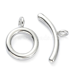 304 Stainless Steel Toggle Clasps, with Open Jump Rings, Round Ring, Stainless Steel Color, Bar: 18.5x9x4mm, Hole: 2mm, O-shape: 15x11.5x4mm, Hole: 2mm(STAS-E194-09P-A)