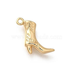 Brass Pendants, Shoes Boot Charms, Real 18K Gold Plated, 15.5x14x4mm, Hole: 1.4mm(KK-K378-53G)