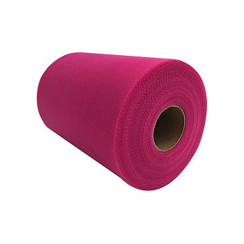 Deco Mesh Ribbons, Tulle Fabric, Tulle Roll Spool Fabric For Skirt Making, Medium Violet Red, 6 inch(15cm), about 100yards/roll(91.44m/roll)