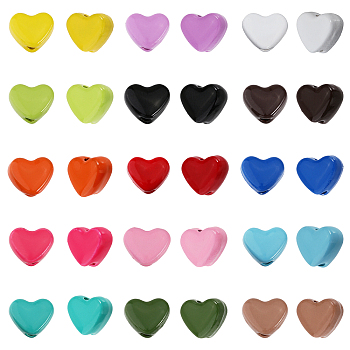 45Pcs 3 Colors Alloy Enamel Pendants, Heart Charm, Golden, Mixed Color, 19x20x1mm, Hole: 2.8mm, 15pcs/color