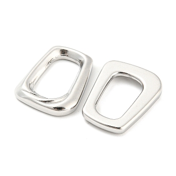 304 Stainless Steel Linking Rings, Trapezoid, Stainless Steel Color, 18.5x14x3mm, Inner Diameter: 13x7mm