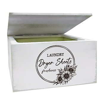 Wood Tissue Boxes, Napkin Holder, for Laundry Room, Rectangle, Sunflower, 200x130x110mm