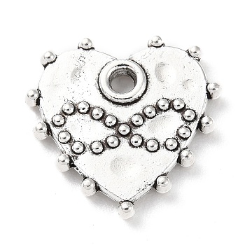 Tibetan Style Alloy Pendants, Heart, Antique Silver, 18x18.5x2.5mm, Hole: 2mm, about 243pcs/500g