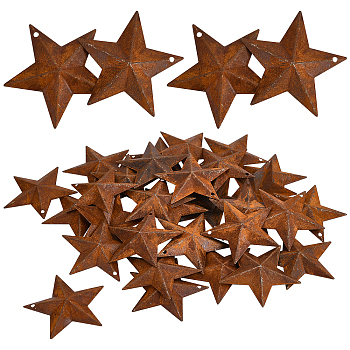 Iron Pendants, Rusting, Star, Saddle Brown, 47x47x4mm, Hole: 1mm