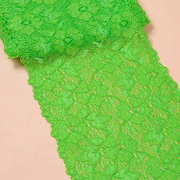 Stretch Elastic Lace Trim, Floral Pattern Lace Ribbon, for Sewing, Dress Decoration and Gift Wrapping, Lime, 16cm